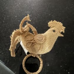 Chicken Napkin Rings Burlap