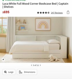 Bookshelf bed full size with mattress