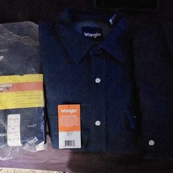 3 Brand New Wrangler Shirts — Pearl Snap Western + Welding Shirt — All NWT — $100