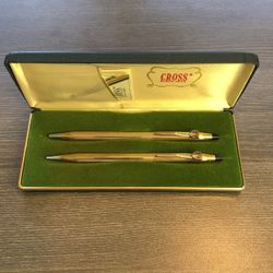 Cross gold filled pen & pencil set in original display case