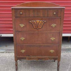 Antique Wood Chest of Drawers Dresser