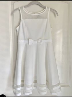 Calvin Klein White Girls Dress Sz 12 Graduation promotion Communion