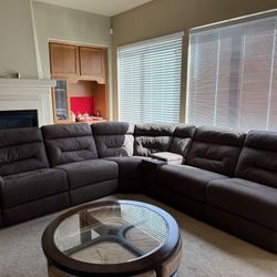 Living Room Reclining Sectional Sofa Set