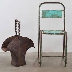 belgian industrial metal chair