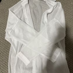 Sheet White Collar Neck Long Sleeve 