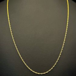 14k solid yellow gold 23” Rope chain Necklace 3.5 grams 1.5mm