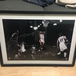 Limited edition signed Lebron James framed photo with numbers matching upper deck hologram