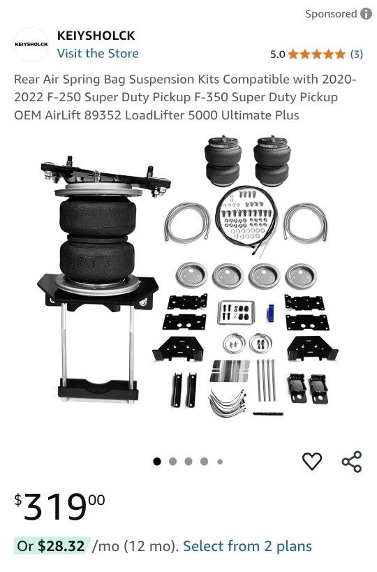 Rear Air Spring Bag Suspension Kits F-250/350