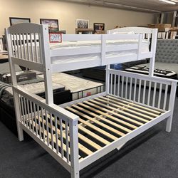 White Bunk bed Twin/ Full 