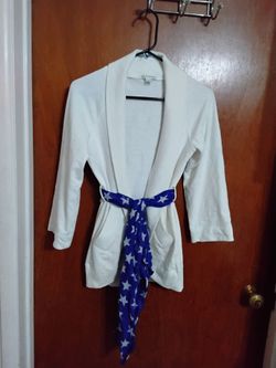 Banana Republic White Open-Front Cardigan. Small