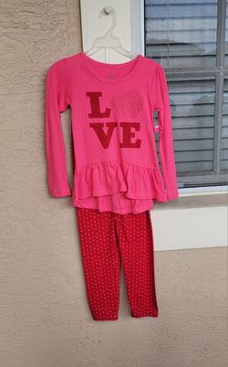 NEW...GIRL'S SIZE XS(4/5) TWO-PIECE LONG-SLEEVED OUTFIT 
