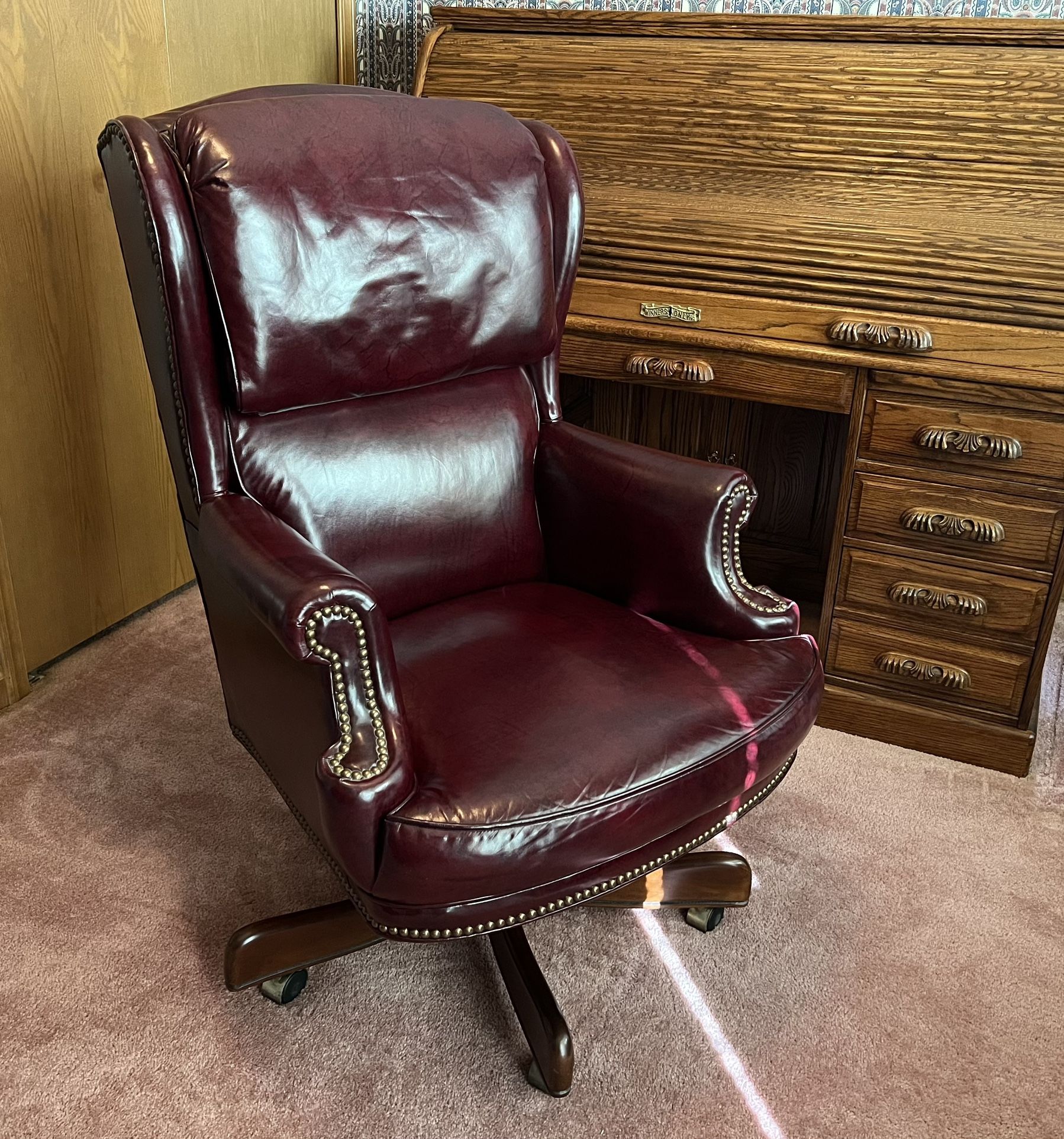 Leather Wingback Executive Desk Chair