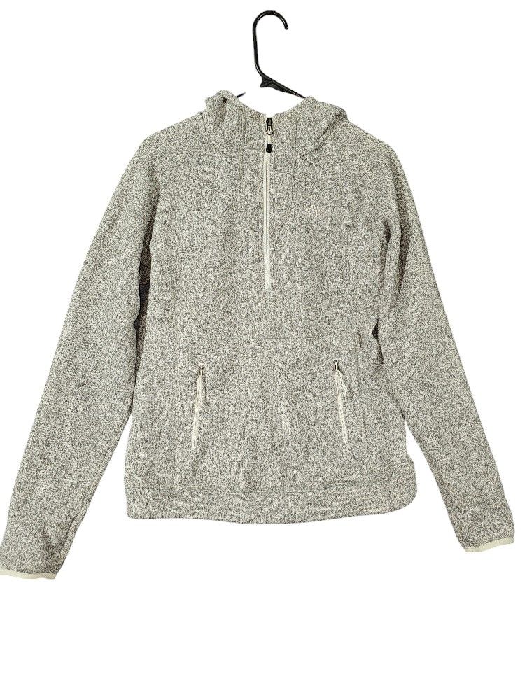 The North Face Women's 1/4 Zip Crescent Fleece Jacket Size S Heather Grey Hoodie