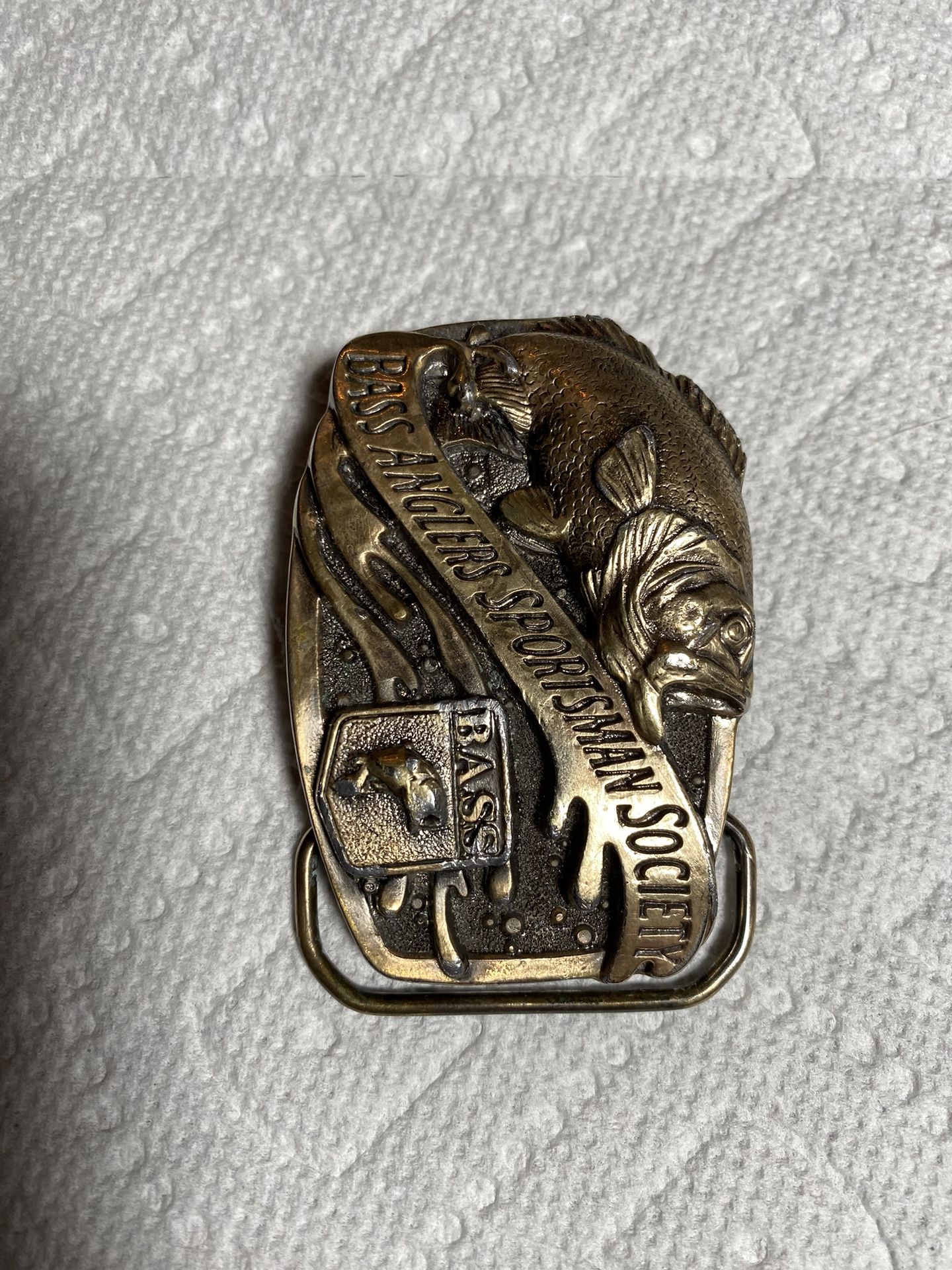 Bass Anglers Sportsman Society Brass Belt Buckle