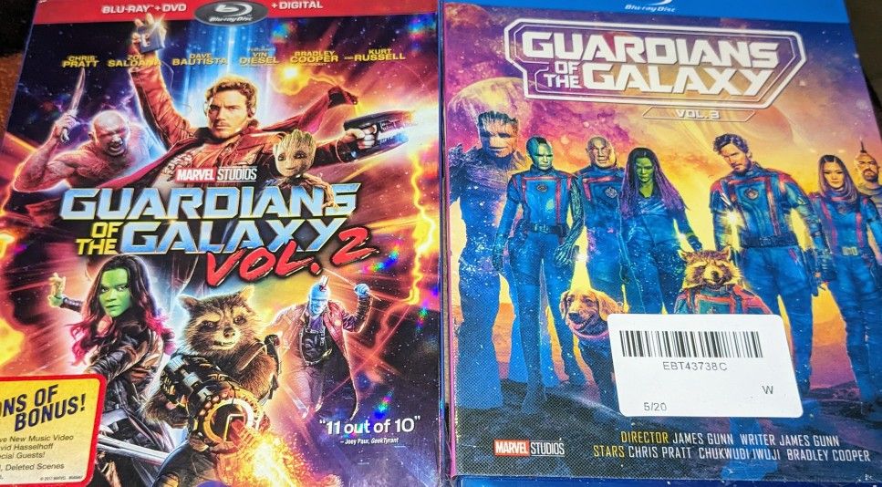 Guardians Of The Galaxy Vol.2 &Vol.3 Blu-rays