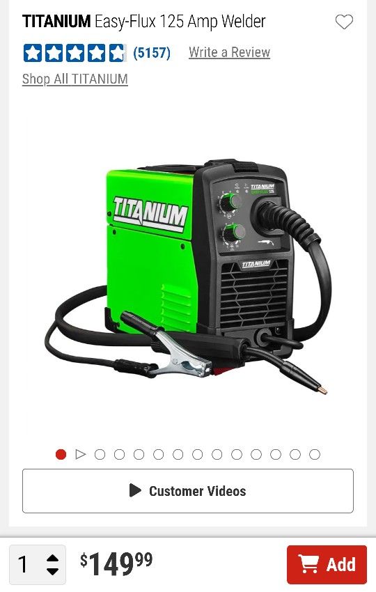 Titanium Easy Flux 125 Welding Setup $130