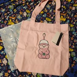 Starbucks Pink Bearista Tote Bag