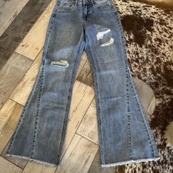 NEW Ladies Rock N Roll Denim Flare Jeans