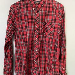 Fred Perry Reissue Red Plaid Button Down Size 36