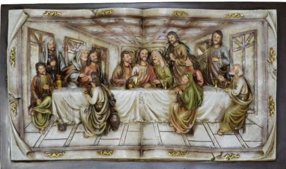 Hi-Line Gifts 9" Brown and Gold Small Last Supper Religious Wall Plaque