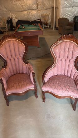 Pair of Victorian Carved Parlor Chairs