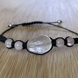 Natural Charged Rose Quartz Bracelet. (known For; Protection, Keep Or Attract Love,Healer, Calm Emotions, Increase Popularity, Release Negativity )