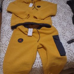 Jordan fit Fleece Jordan Gold set Sweatsuit Sz L