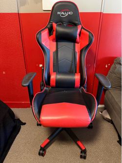 MALLHO Red & Black Gaming Chair With Cushions
