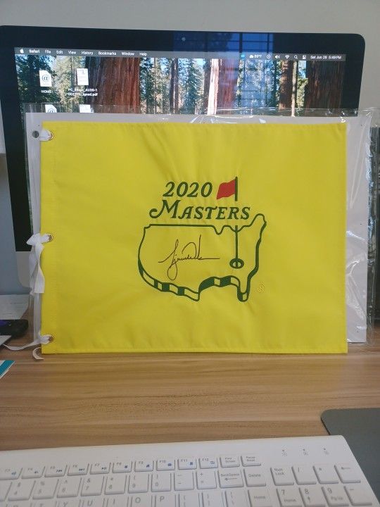 Tiger Woods Autographed '20 Masters Flag