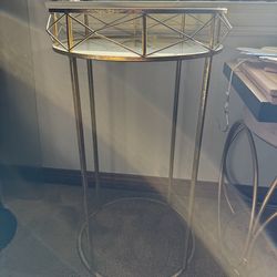 Gold and mirror side table