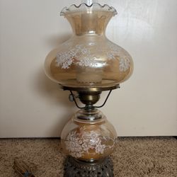 Vintage Amber Glass Table Lamp