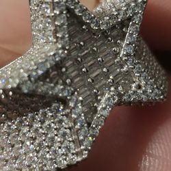 SIZE 9 Moissanite/925 STAR ring 