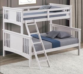 Brand New White Twin Over Full Bunk Bed