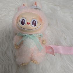 Labubu Mokoko close to sweet valentine pink heart nose pendant keychain