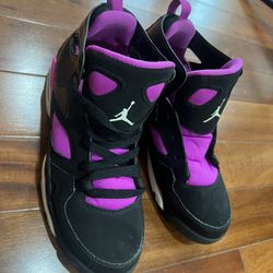 Jordan Nike Flight Club 91 Basketball Shoes 555333-028 Black Fuchsia Size 5Y / 37.5
