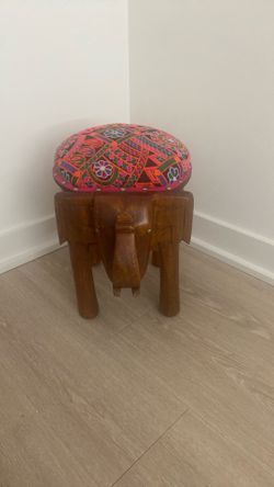 Wood Elephant Stool
