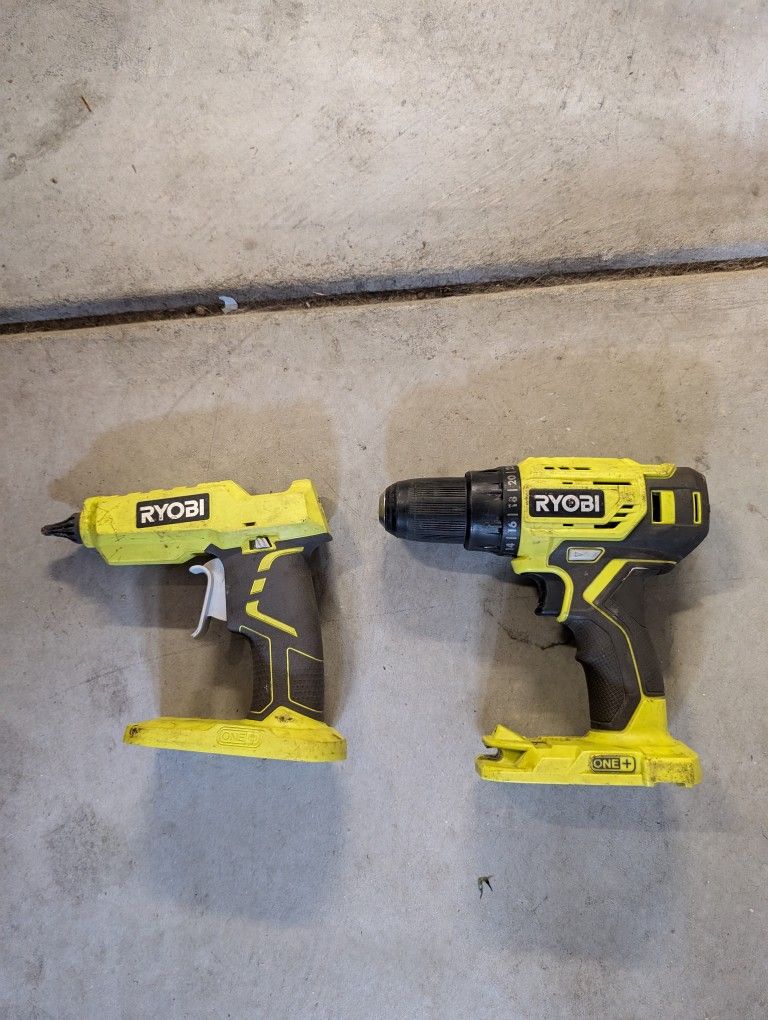 Ryobi Cordless Drill And Glue Gun