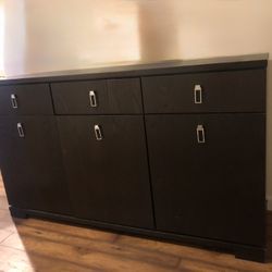 West Elm Modern Sideboard / Buffet Cabinet – Dark Espresso