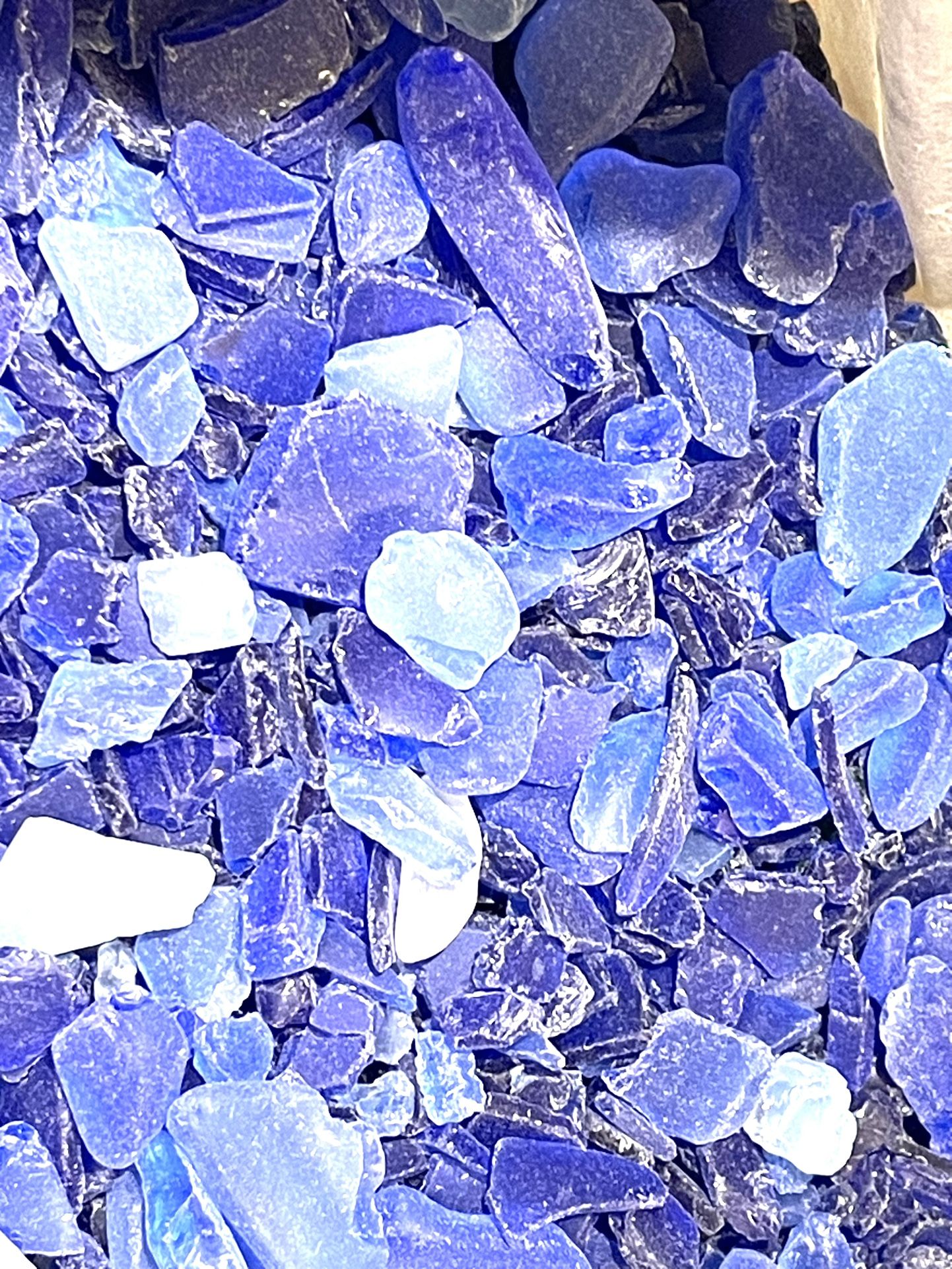 3 Pounds Of Tumbled Blue Beach Glass