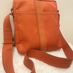Hermes Orange Toile Canvas and Leather Acapulco Messenger Bag