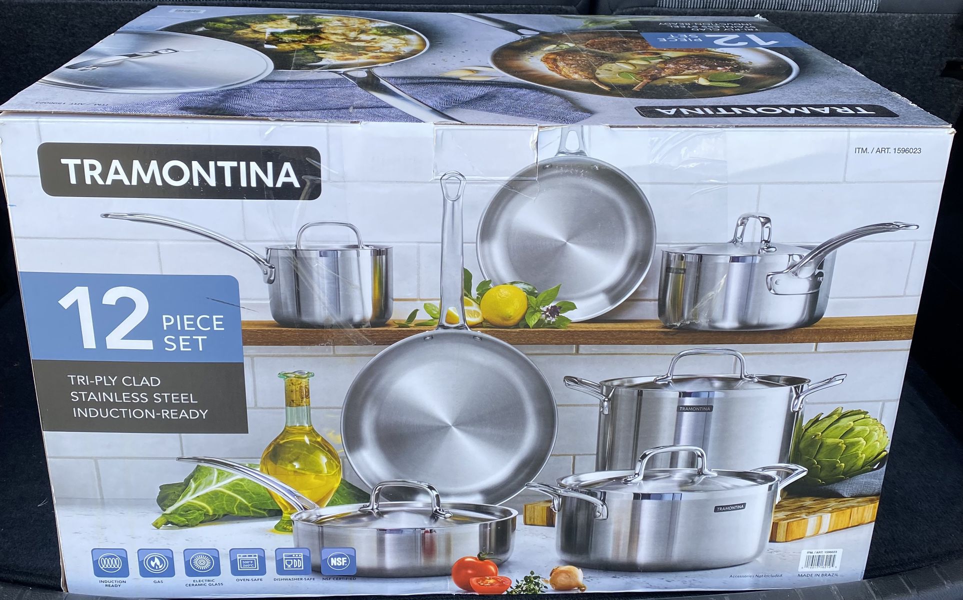12 Pc Tri-Ply Clad Stainless Steel Cookware Set - Tramontina US