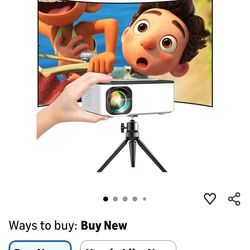 Mini Bluetooth Projector, Full HD 1080P Supported Portable Outdoor Movie Projector for iOS, Android, Windows, Compatible with TV Stick/HDMI/Smartphone