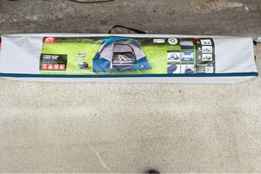 Ozark Trail 6 Person Family Instant Cabin Tent, 10' x 9' x 66", made with recycled materials, blue