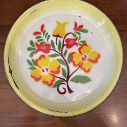  RETRO METAL PORCELAIN PLATTER 