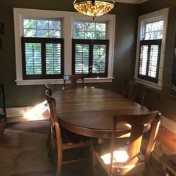 Round Antique Oak Table With Leaves