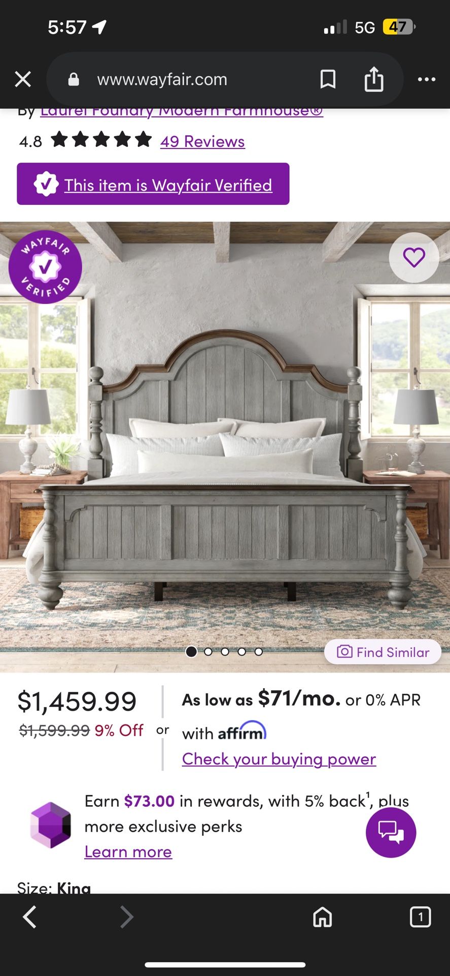 Ca king Bed Frame 