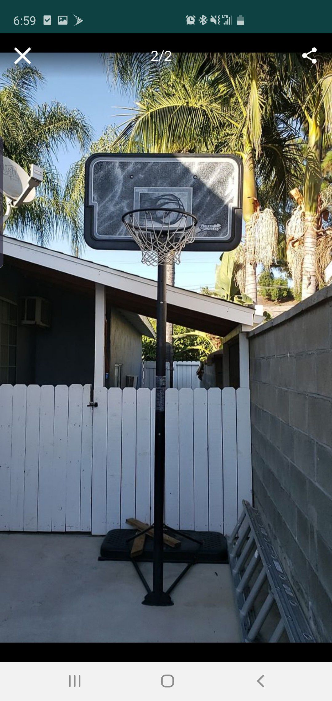 Adjustable basketball hoop $60