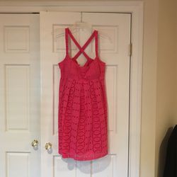 I.N.C. Pink Eyelet Dress Gorgeous Bought at Macys for $125.00 Sz. 16- Fits Approx. Sz.12-14-16