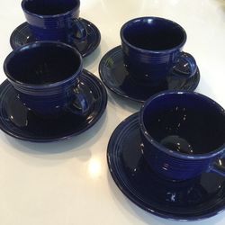 Fiesta Ware four cups and saucers