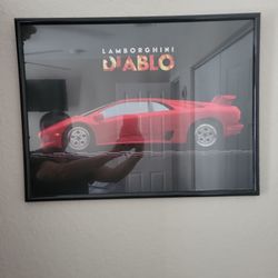 Framed Lamborghini Diablo Picture